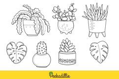 Home Plant Digital Stamp Coloring Stickers Craft Outline Product Image 2