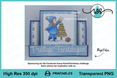 Digital Stamp Winter Girl Christmas Tree Printable Line Art Product Image 6