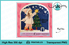 Digital Stamp Winter Girl Christmas Tree Printable Line Art Product Image 6