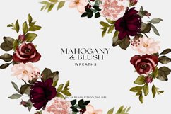 Watercolor Mahogany and Blush Floral Clipart Collection Product Image 14