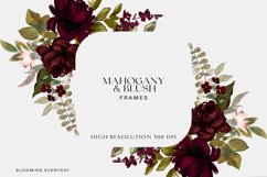 Watercolor Mahogany and Blush Floral Clipart Collection Product Image 10