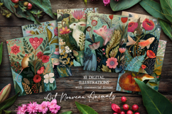 Art Nouveau Animal Postcard Set Product Image 1