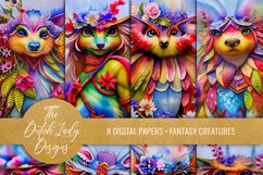 Colorful Fantasy Creatures - Scrapbook Papers Product Image 1