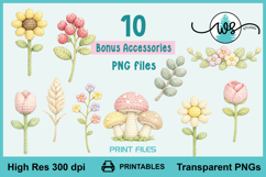 Digital Crochet Animals Clipart Bundle Nursery PNG Printable Product Image 3