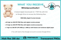 Digital Crochet Animals Clipart Bundle Nursery PNG Printable Product Image 5