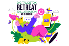 10 Digital Detox Retreat Illustration Product Image 1