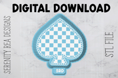 Checkered Spade Freshie Mold Housing STL File Product Image 1