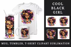Digital drawing cool glamour black girl woman superstar glasses stars print 20 oz tumbler skinny mug wrap clipart t-shirt sublimation printable design