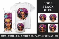 Digital drawing cool glamour black girl woman superstar glasses stars print 20 oz tumbler skinny mug wrap clipart t-shirt sublimation printable design