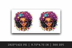 Digital drawing cool glamour black girl woman superstar glasses stars print 20 oz tumbler skinny mug wrap clipart t-shirt sublimation printable design