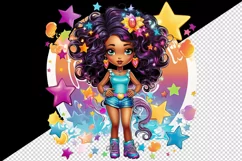 Digital drawing cool glamour black girl woman superstar glasses stars print 20 oz tumbler skinny mug wrap clipart t-shirt sublimation printable design