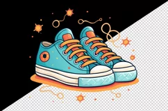 Digital drawing cute adorable sneakers snickers shoes print 20 oz tumbler skinny mug wrap clipart t-shirt sublimation printable design