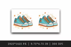 Digital drawing cute adorable sneakers snickers shoes print 20 oz tumbler skinny mug wrap clipart t-shirt sublimation printable design