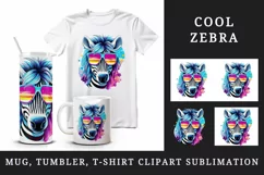 Digital drawing cute cool zebra wild animal sunglasses superstar print 20 oz tumbler skinny mug wrap clipart t-shirt sublimation printable design