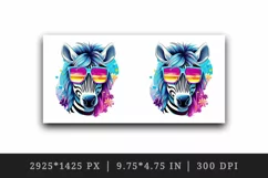 Digital drawing cute cool zebra wild animal sunglasses superstar print 20 oz tumbler skinny mug wrap clipart t-shirt sublimation printable design