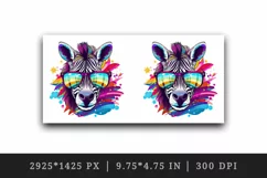 Digital drawing cute cool zebra wild animal sunglasses superstar print 20 oz tumbler skinny mug wrap clipart t-shirt sublimation printable design