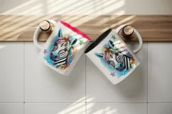 Digital drawing cute cool zebra wild animal superstar print 20 oz tumbler skinny mug wrap clipart t-shirt sublimation printable design