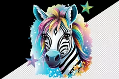 Digital drawing cute cool zebra wild animal superstar print 20 oz tumbler skinny mug wrap clipart t-shirt sublimation printable design