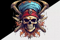 Digital drawing Skull design pirate culture hat print 20 oz tumbler skinny mug wrap clipart t-shirt sublimation printable design