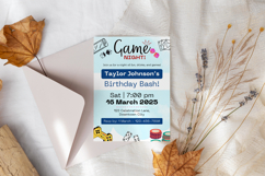 Digital Game Night Birthday Invitation Template Product Image 3