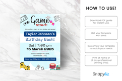 Digital Game Night Birthday Invitation Template Product Image 5