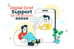 10 Digital Grief Support Illustration Product Image 1