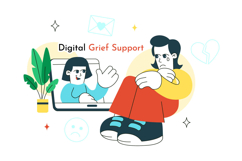 10 Digital Grief Support Illustration Product Image 4