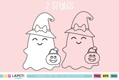 Digital Halloween Coloring Ghost SVG