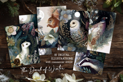 The Dark of Winter Woodland Animals Postcard Set Product Image 1
