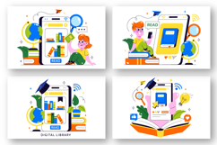 10 Digital Library Illustration Product Image 3