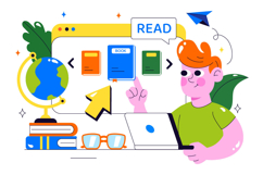 10 Digital Library Illustration Product Image 4