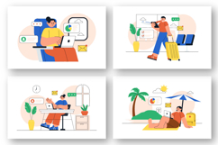12 Digital Nomad Lifestyle Illustration Product Image 4