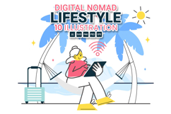 10 Digital Nomad Lifestyle Illustration Product Image 1