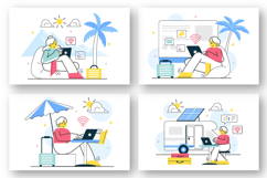 10 Digital Nomad Lifestyle Illustration Product Image 2