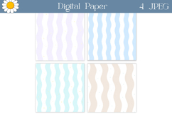 Pastel Wavy Stripes Digital Paper | Soft Background Product Image 2