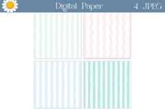 Pastel Wavy Digital Paper | Soft Stripe Backgrounds Product Image 2