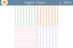 Pastel Digital Paper | Wavy Plaid Backgrounds Product Image 2