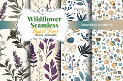 Wildflower Digital Paper Patterns - 4 Digital Seamless Paper Product Image 1