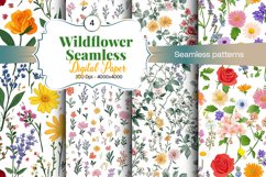 Wildflower Digital Paper Patterns - 4 Digital Seamless Paper Product Image 2