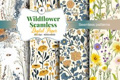 Wildflower Digital Paper Patterns - 4 Digital Seamless Paper Product Image 1