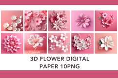 3d flower digital paper | 3d flower background Product Image 2