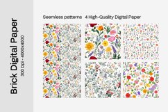 Wildflower Digital Paper Patterns - 4 Digital Seamless Paper Product Image 1