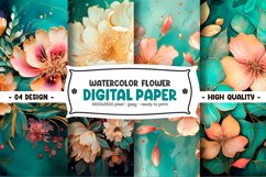 WATERCOLOR FLOWER DIGITAL PAPER Product Image 1