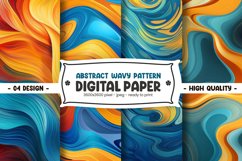 Abstract wavy pattern digital paper Product Image 1