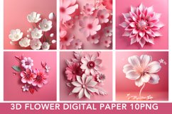 3d flower digital paper | 3d flower background Product Image 1