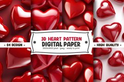 3D heart pattern digital paper Product Image 1