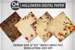 Flowers Fall Seamless Digital Paper, Fall Background Product Image 1