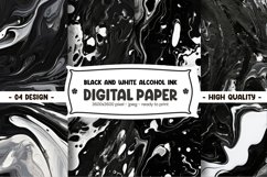 Black and white alcohol ink digital paper Product Image 1