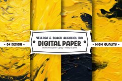 Yellow &amp; black alcohol ink digital paper Product Image 1