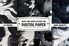 Black and white alcohol ink digital paper Product Image 1